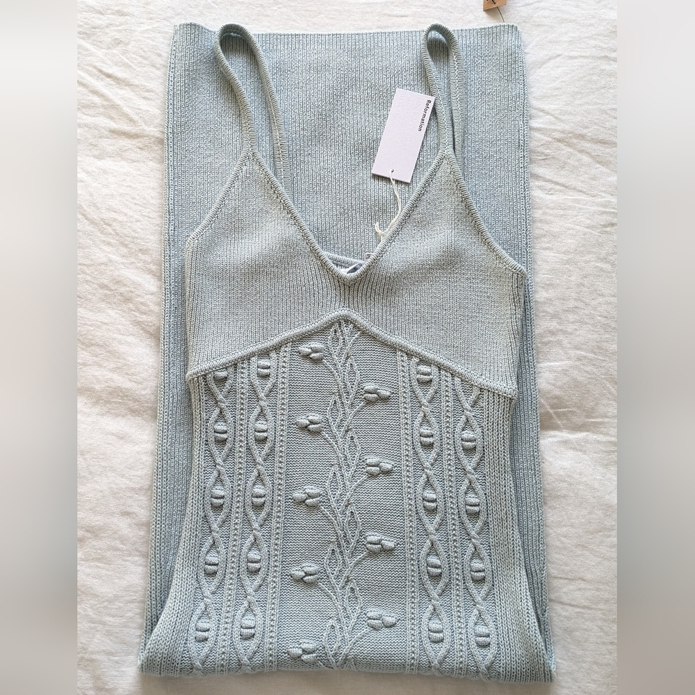 Reformation Elegant Knit Maxi Dress in Light Blue - Picture 1 of 9